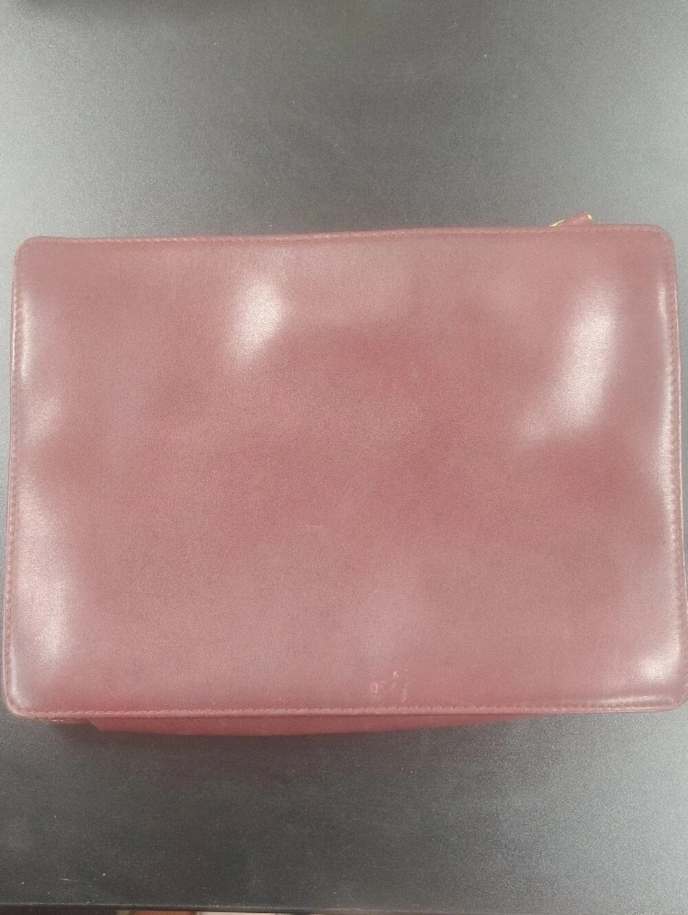 Must De Cartier Classic Burgundy Red Berdoux Leather Envelope Clutch Bag